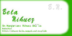 bela mihucz business card